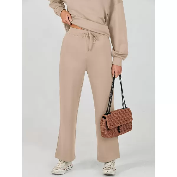 Caracilia Women's Two Piece Outfits Long Sleeve Sweatsuit Crewneck top with Jogger Pants Lounge Sets