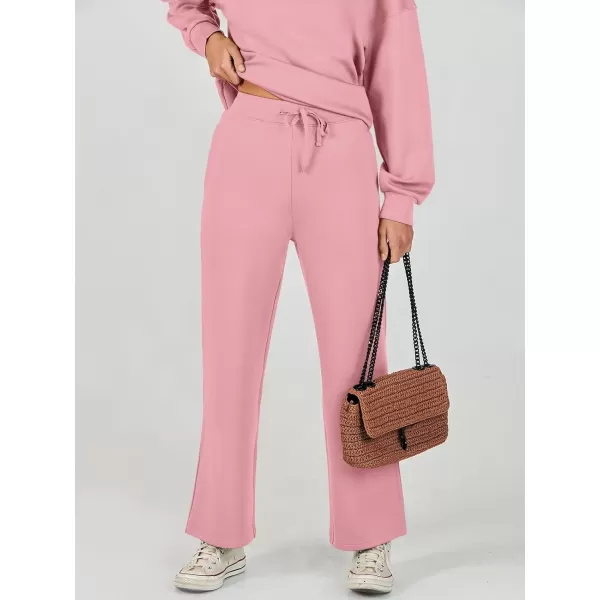 Caracilia Women's Two Piece Outfits Long Sleeve Sweatsuit Crewneck top with Jogger Pants Lounge Sets