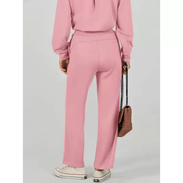 Caracilia Women's Two Piece Outfits Long Sleeve Sweatsuit Crewneck top with Jogger Pants Lounge Sets