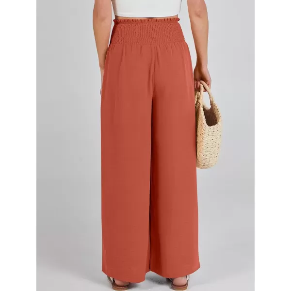 Caracilia Womens Wide Leg Lounge Pants with Pockets High Waisted Long Flowy Palazzo Pants Adjustable Tie Knot Loose Trousers