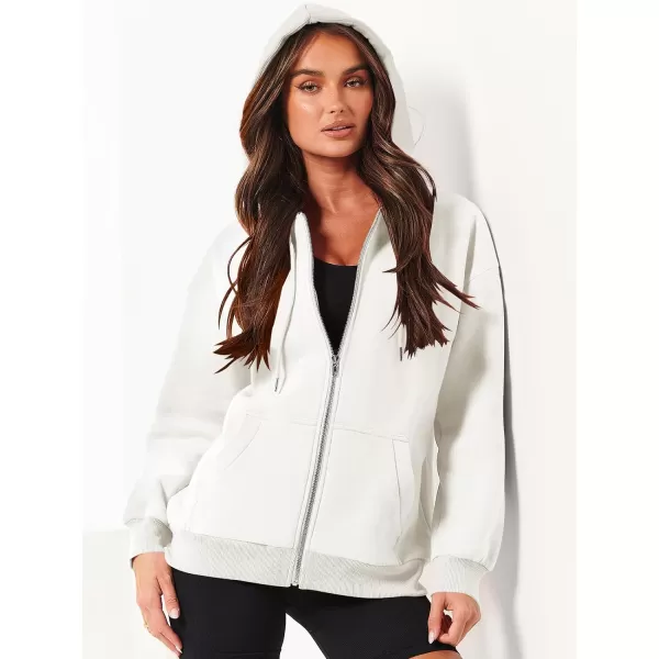 Caracilia Women's Zip Up Hoodies Teen Girls Oversized Sweatshirt Y2K Clothing Cute Fall Casual Drawstring Jacket with Pockets