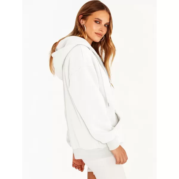 Caracilia Women's Zip Up Hoodies Teen Girls Oversized Sweatshirt Y2K Clothing Cute Fall Casual Drawstring Jacket with Pockets