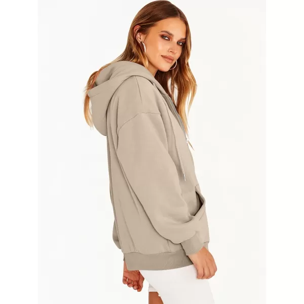 Caracilia Women's Zip Up Hoodies Teen Girls Oversized Sweatshirt Y2K Clothing Cute Fall Casual Drawstring Jacket with Pockets