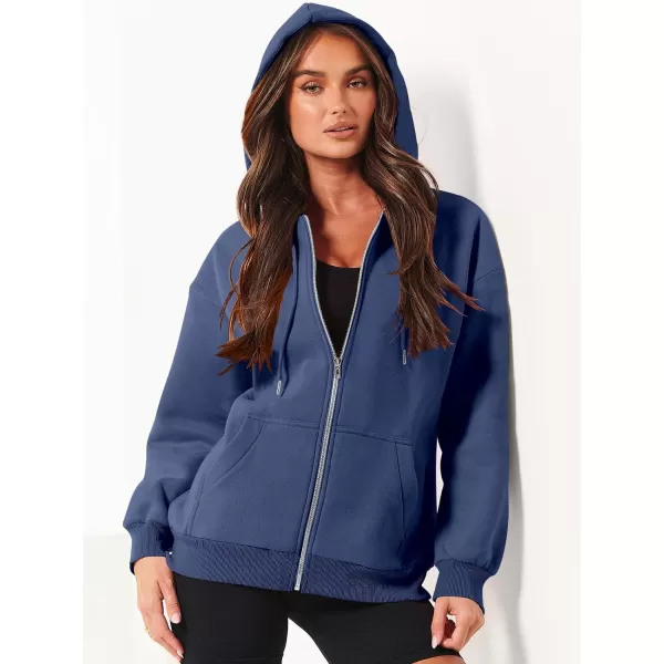 Caracilia Women's Zip Up Hoodies Teen Girls Oversized Sweatshirt Y2K Clothing Cute Fall Casual Drawstring Jacket with Pockets