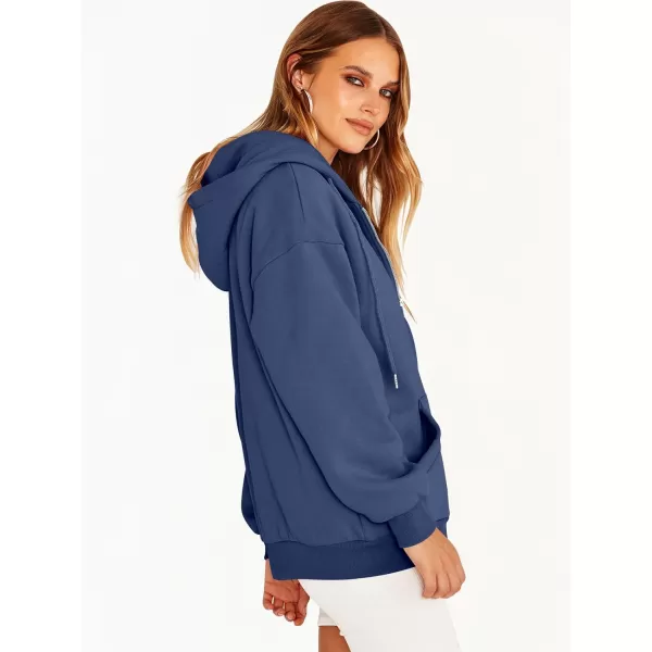 Caracilia Women's Zip Up Hoodies Teen Girls Oversized Sweatshirt Y2K Clothing Cute Fall Casual Drawstring Jacket with Pockets