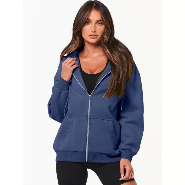 Caracilia Women's Zip Up Hoodies Teen Girls Oversized Sweatshirt Y2K Clothing Cute Fall Casual Drawstring Jacket with Pockets