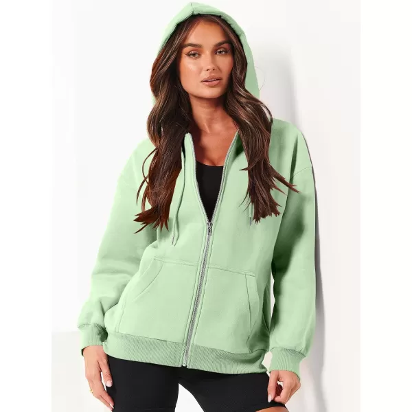 Caracilia Women's Zip Up Hoodies Teen Girls Oversized Sweatshirt Y2K Clothing Cute Fall Casual Drawstring Jacket with Pockets