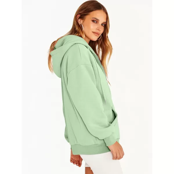 Caracilia Women's Zip Up Hoodies Teen Girls Oversized Sweatshirt Y2K Clothing Cute Fall Casual Drawstring Jacket with Pockets