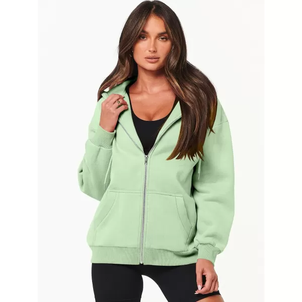 Caracilia Women's Zip Up Hoodies Teen Girls Oversized Sweatshirt Y2K Clothing Cute Fall Casual Drawstring Jacket with Pockets