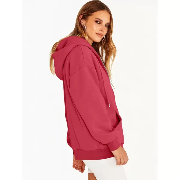 Caracilia Women's Zip Up Hoodies Teen Girls Oversized Sweatshirt Y2K Clothing Cute Fall Casual Drawstring Jacket with Pockets