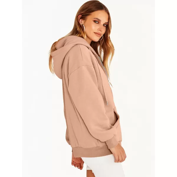 Caracilia Women's Zip Up Hoodies Teen Girls Oversized Sweatshirt Y2K Clothing Cute Fall Casual Drawstring Jacket with Pockets
