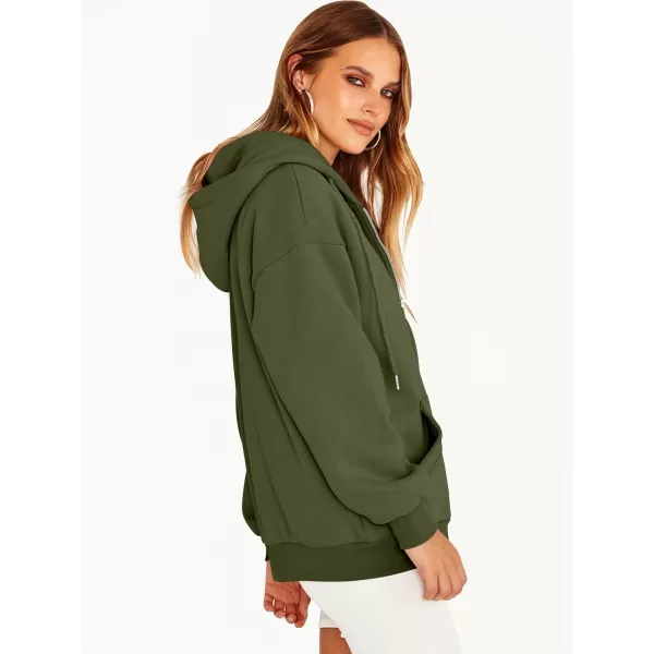 Caracilia Women's Zip Up Hoodies Teen Girls Oversized Sweatshirt Y2K Clothing Cute Fall Casual Drawstring Jacket with Pockets