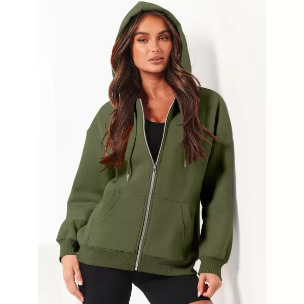 Caracilia Women's Zip Up Hoodies Teen Girls Oversized Sweatshirt Y2K Clothing Cute Fall Casual Drawstring Jacket with Pockets