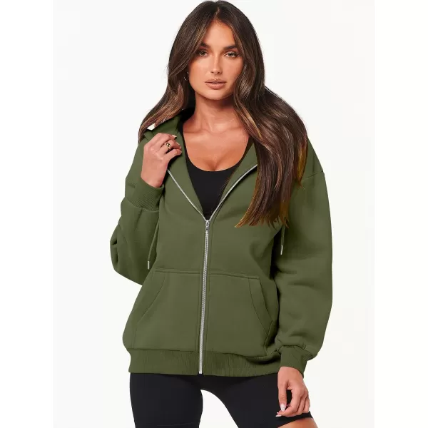 Caracilia Women's Zip Up Hoodies Teen Girls Oversized Sweatshirt Y2K Clothing Cute Fall Casual Drawstring Jacket with Pockets