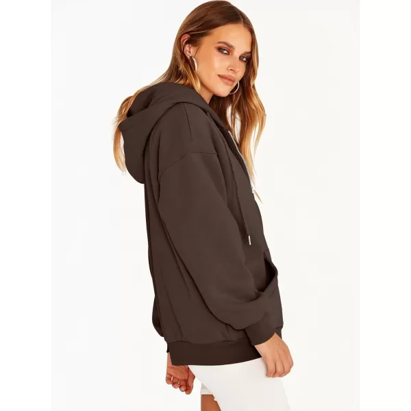 Caracilia Women's Zip Up Hoodies Teen Girls Oversized Sweatshirt Y2K Clothing Cute Fall Casual Drawstring Jacket with Pockets