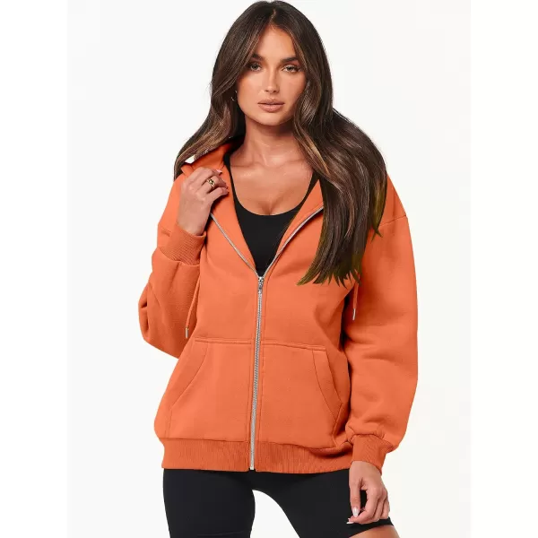 Caracilia Women's Zip Up Hoodies Teen Girls Oversized Sweatshirt Y2K Clothing Cute Fall Casual Drawstring Jacket with Pockets