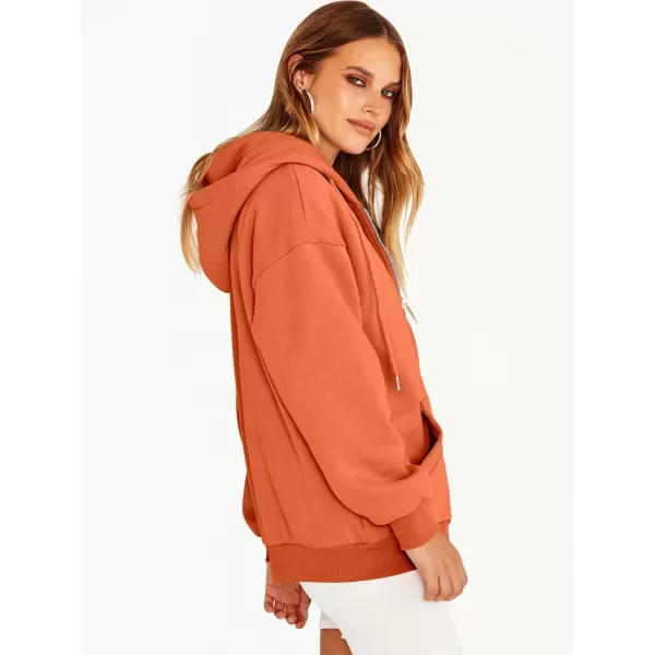 Caracilia Women's Zip Up Hoodies Teen Girls Oversized Sweatshirt Y2K Clothing Cute Fall Casual Drawstring Jacket with Pockets