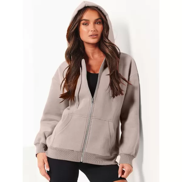 Caracilia Women's Zip Up Hoodies Teen Girls Oversized Sweatshirt Y2K Clothing Cute Fall Casual Drawstring Jacket with Pockets