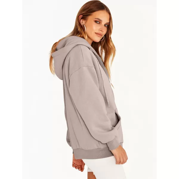 Caracilia Women's Zip Up Hoodies Teen Girls Oversized Sweatshirt Y2K Clothing Cute Fall Casual Drawstring Jacket with Pockets