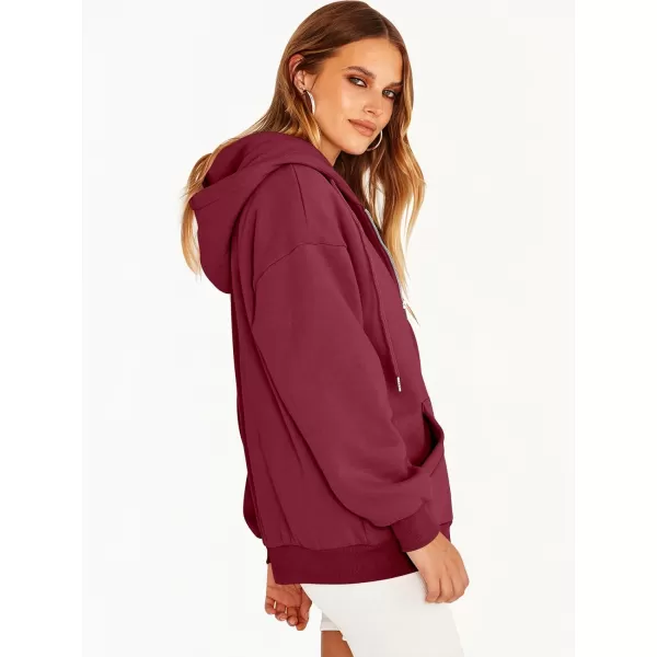 Caracilia Women's Zip Up Hoodies Teen Girls Oversized Sweatshirt Y2K Clothing Cute Fall Casual Drawstring Jacket with Pockets