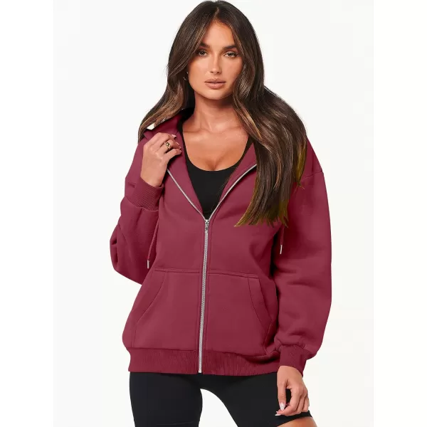 Caracilia Women's Zip Up Hoodies Teen Girls Oversized Sweatshirt Y2K Clothing Cute Fall Casual Drawstring Jacket with Pockets