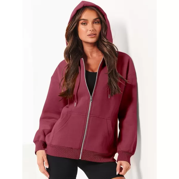Caracilia Women's Zip Up Hoodies Teen Girls Oversized Sweatshirt Y2K Clothing Cute Fall Casual Drawstring Jacket with Pockets