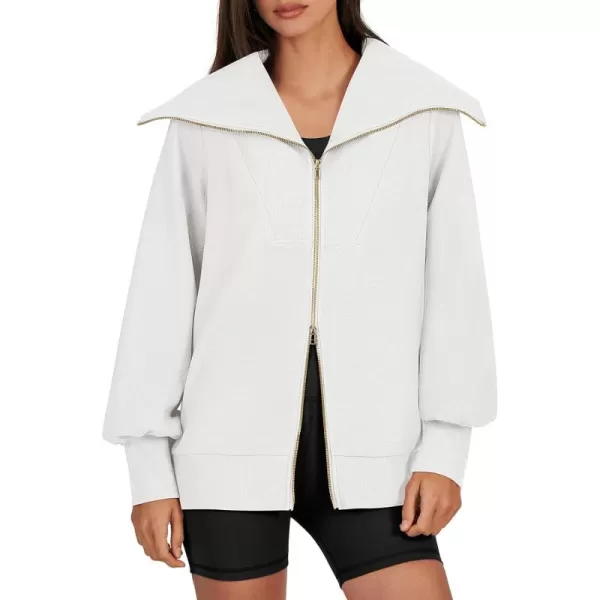 Caracilia Womens Zip Up Sweatshirt Oversized Hoodies Sweater Cute Casual Outfits Top 2023 Fall Winter Jacket Trendy Clothes