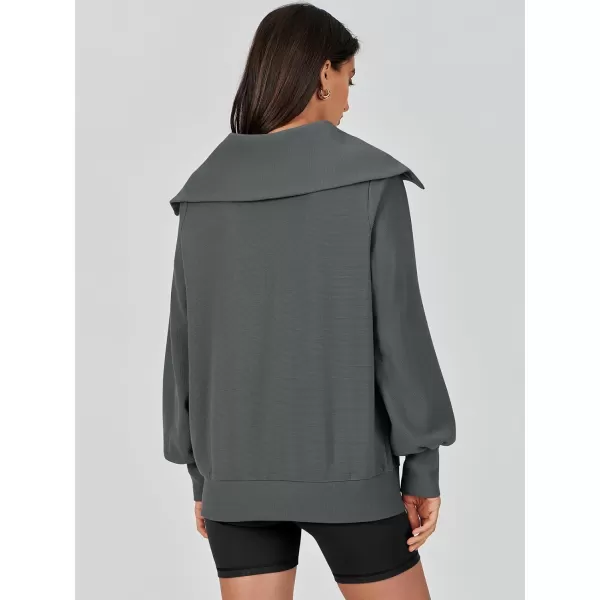 Caracilia Womens Zip Up Sweatshirt Oversized Hoodies Sweater Cute Casual Outfits Top 2023 Fall Winter Jacket Trendy Clothes