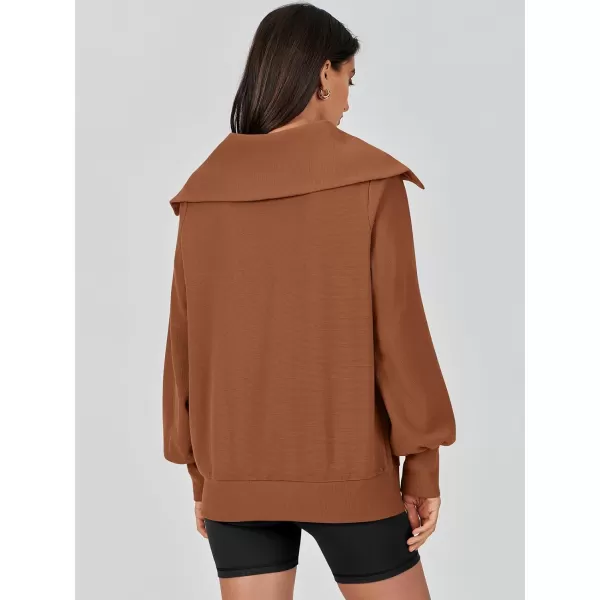 Caracilia Womens Zip Up Sweatshirt Oversized Hoodies Sweater Cute Casual Outfits Top 2023 Fall Winter Jacket Trendy Clothes