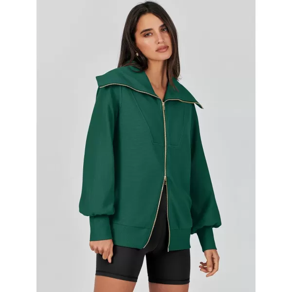 Caracilia Womens Zip Up Sweatshirt Oversized Hoodies Sweater Cute Casual Outfits Top 2023 Fall Winter Jacket Trendy Clothes
