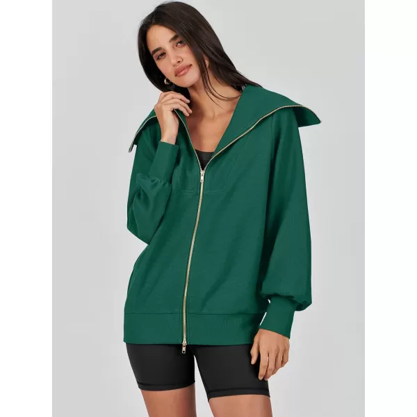 Caracilia Womens Zip Up Sweatshirt Oversized Hoodies Sweater Cute Casual Outfits Top 2023 Fall Winter Jacket Trendy Clothes