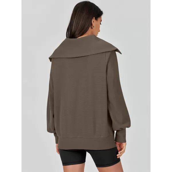 Caracilia Womens Zip Up Sweatshirt Oversized Hoodies Sweater Cute Casual Outfits Top 2023 Fall Winter Jacket Trendy Clothes