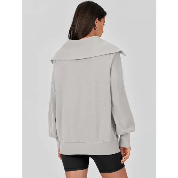 Caracilia Womens Zip Up Sweatshirt Oversized Hoodies Sweater Cute Casual Outfits Top 2023 Fall Winter Jacket Trendy Clothes