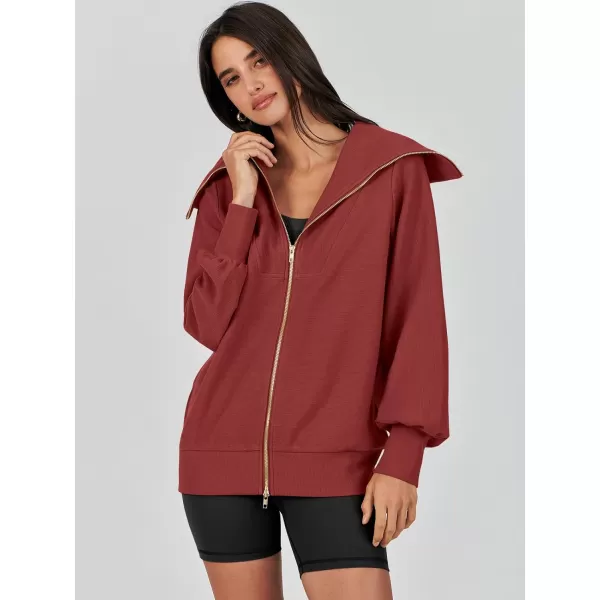 Caracilia Womens Zip Up Sweatshirt Oversized Hoodies Sweater Cute Casual Outfits Top 2023 Fall Winter Jacket Trendy Clothes