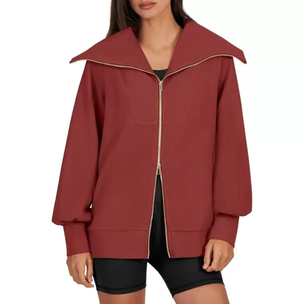 Caracilia Womens Zip Up Sweatshirt Oversized Hoodies Sweater Cute Casual Outfits Top 2023 Fall Winter Jacket Trendy Clothes