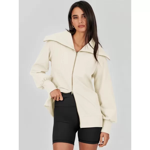 Caracilia Womens Zip Up Sweatshirt Oversized Hoodies Sweater Cute Casual Outfits Top 2023 Fall Winter Jacket Trendy Clothes