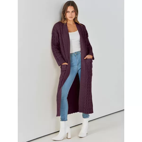 Caracilia Womens Long Cardigan Sweater Open Front Long Sleeve Chunky Cable Knit Duster Outerwear Maxi 2023 Fall Jacket Coats