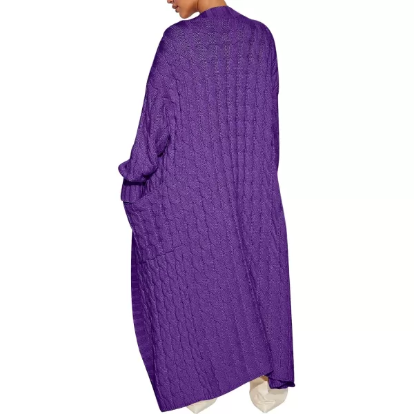 Caracilia Womens Long Cardigan Sweater Open Front Long Sleeve Chunky Cable Knit Duster Outerwear Maxi 2023 Fall Jacket Coats