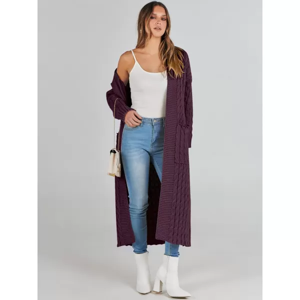 Caracilia Womens Long Cardigan Sweater Open Front Long Sleeve Chunky Cable Knit Duster Outerwear Maxi 2023 Fall Jacket Coats