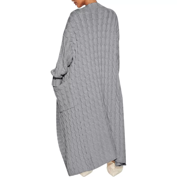 Caracilia Womens Long Cardigan Sweater Open Front Long Sleeve Chunky Cable Knit Duster Outerwear Maxi 2023 Fall Jacket Coats