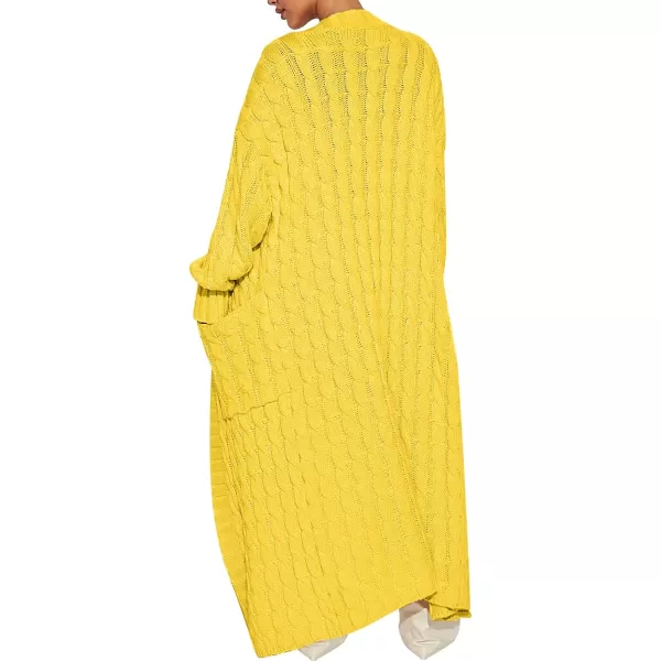 Caracilia Womens Long Cardigan Sweater Open Front Long Sleeve Chunky Cable Knit Duster Outerwear Maxi 2023 Fall Jacket Coats