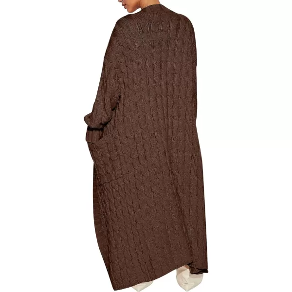 Caracilia Womens Long Cardigan Sweater Open Front Long Sleeve Chunky Cable Knit Duster Outerwear Maxi 2023 Fall Jacket Coats