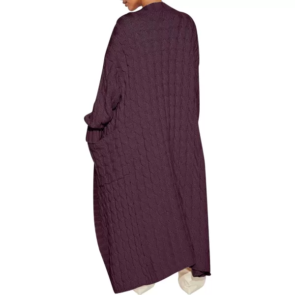 Caracilia Womens Long Cardigan Sweater Open Front Long Sleeve Chunky Cable Knit Duster Outerwear Maxi 2023 Fall Jacket Coats