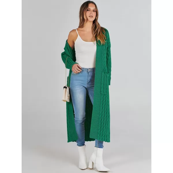 Caracilia Womens Long Cardigan Sweater Open Front Long Sleeve Chunky Cable Knit Duster Outerwear Maxi 2023 Fall Jacket Coats