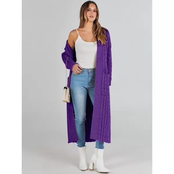 Caracilia Womens Long Cardigan Sweater Open Front Long Sleeve Chunky Cable Knit Duster Outerwear Maxi 2023 Fall Jacket Coats
