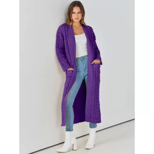 Caracilia Womens Long Cardigan Sweater Open Front Long Sleeve Chunky Cable Knit Duster Outerwear Maxi 2023 Fall Jacket Coats