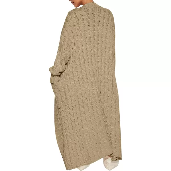 Caracilia Womens Long Cardigan Sweater Open Front Long Sleeve Chunky Cable Knit Duster Outerwear Maxi 2023 Fall Jacket Coats