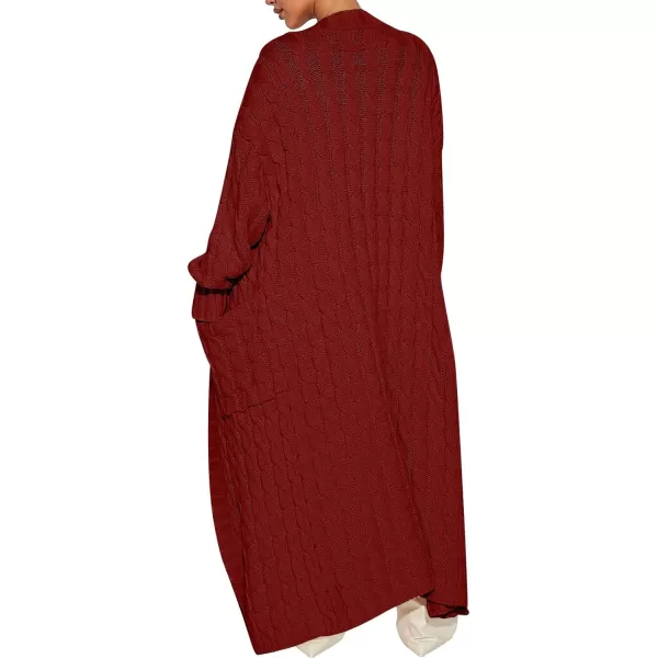 Caracilia Womens Long Cardigan Sweater Open Front Long Sleeve Chunky Cable Knit Duster Outerwear Maxi 2023 Fall Jacket Coats
