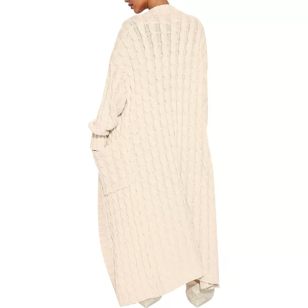 Caracilia Womens Long Cardigan Sweater Open Front Long Sleeve Chunky Cable Knit Duster Outerwear Maxi 2023 Fall Jacket Coats