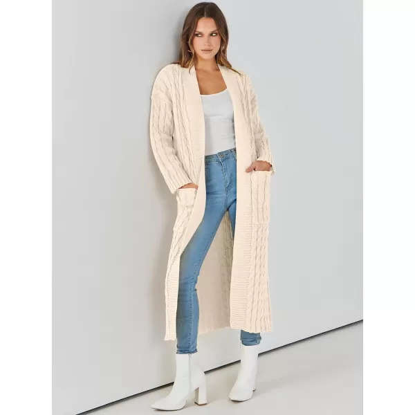 Caracilia Womens Long Cardigan Sweater Open Front Long Sleeve Chunky Cable Knit Duster Outerwear Maxi 2023 Fall Jacket Coats